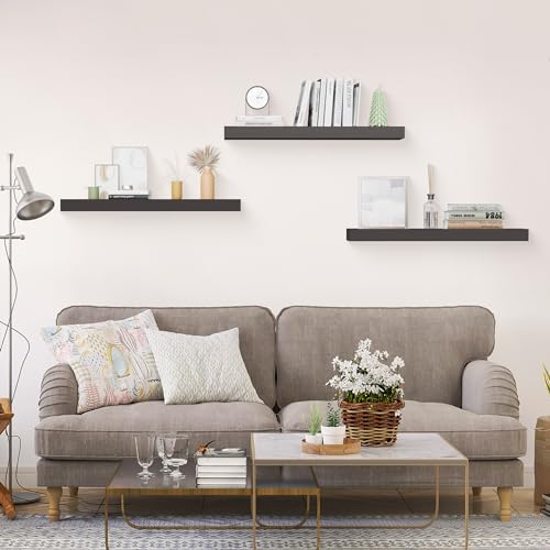 Floating Shelves for Wall (Black / 24"-3pack)