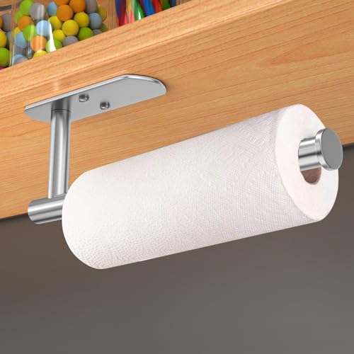 Adhesive Paper Towel Holder Under Cabinet Mount (Silvery / 2 Pack)