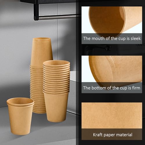 100 Pack 5 oz Smal Paper Cups Disposable Kraft Bathroom Cups (Brown / 5OZ-100PACK)