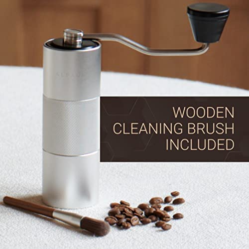 Premium Manual Coffee Grinder for Espresso (Silver)