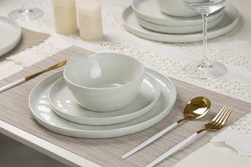 Mars Stoneware Dinnerware Set for 8 (White / Set(24pcs))