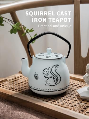 Teapot with Removable Infuser (1 Quarts / Light Blue Squirrel)