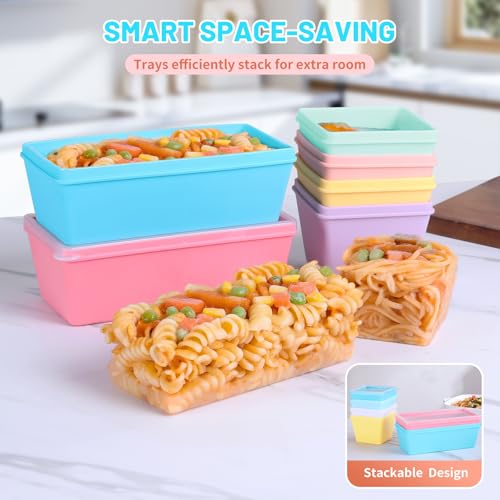 Silicone Freezer Molds with Lids (Pastel Rainbow / 4x 1-Cup & 2x 2-Cup)