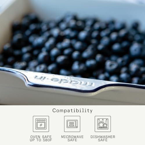 Cookware Square Baking Dish (Porcelain w/ Navy Rim)