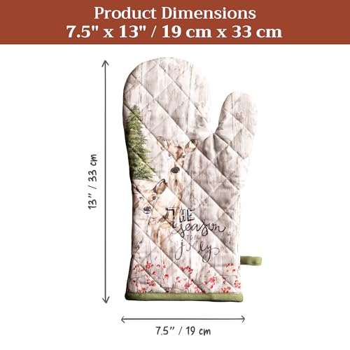 Maison d'Hermine Oven Gloves 100% Cotton Oven Mitt (091 - Mountain Life / 7.5" x 13" (Oven Mitt))