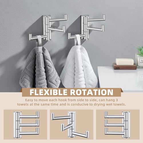 Swivel Towel Hook Polished Chrome (2 Pack / Polished Chrome)
