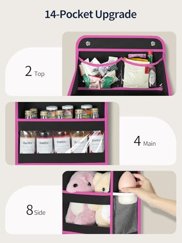 5 Tier Over the Door Organizer (Pink and Black / 5 Tier)