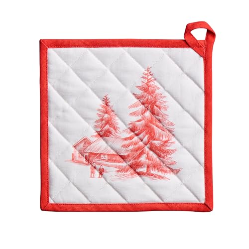Pot Holders 100% Cotton Potholders (120 - Winter Jouy / 8" x 8" (Pot Holder Pack of 1))