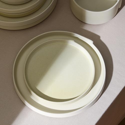 Bao 4 Piece Dinner Plate Set Stoneware (Beige / 4-Piece - Dinner Plate)