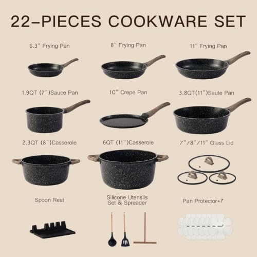 22 Piece Pots and Pans Set