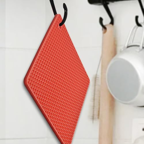 Silicone Square Trivets Mat (Red)