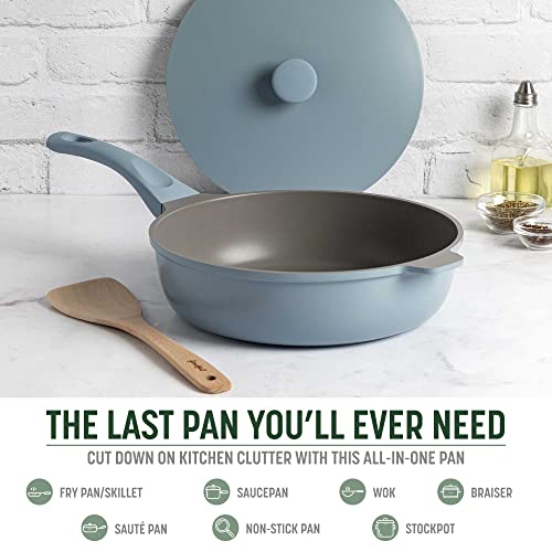All-in-One Pan, Multilayer Nonstick Cookware Set, High-Performance Construction, Multipurpose Design Replaces Multiple Pots and Pans, Dishwasher Safe, 11-Inch, 4.4-Quart Capacity, Blue Mist (Blue Mist / 11-Inch / All-In-One Pan)