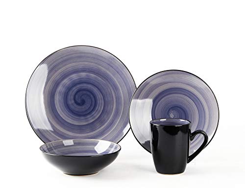 16 Piece Dinnerware Set (16pc Set / Mix Cobalt, Mocha, Rose, Spice)