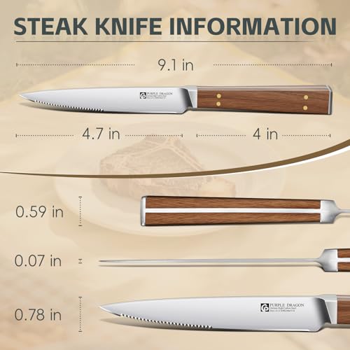 Serrated Steak Knives Set of 4 inch (4.6 inch)