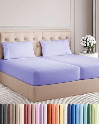 Split King Size 5 Piece Sheet Set (35 - Lavender / Split King Size)