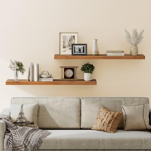 Floating Shelves for Wall (Rustic Brown / 55 Inches)