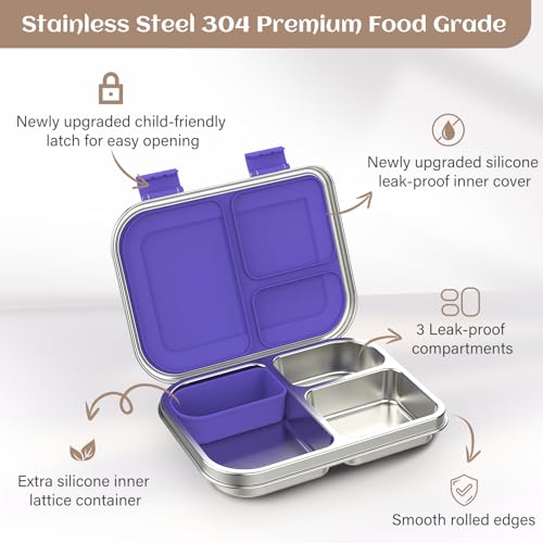 Stainless Steel Bento Box Kids (Purple)