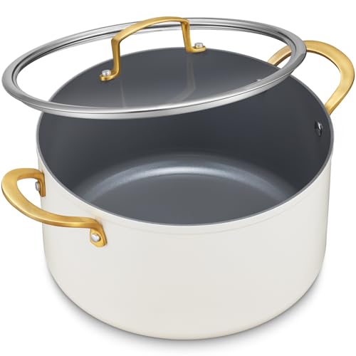 8QT Ceramic Non Stick Stock Pot with Lid