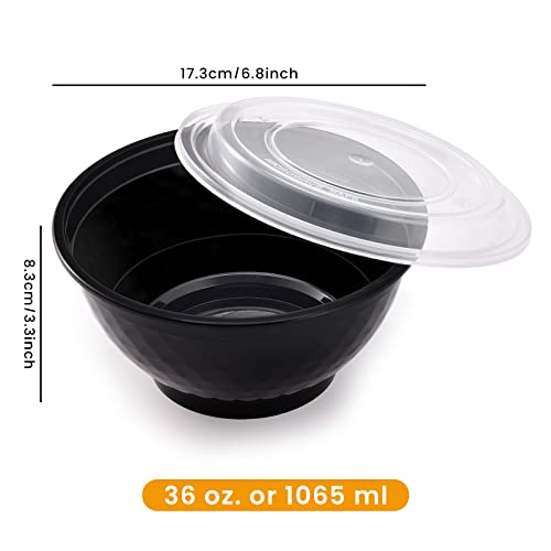 36oz Extra Thick Meal Prep Bowls with Lids