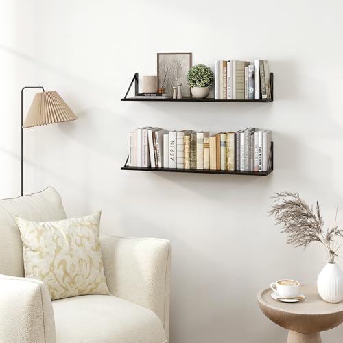 Black Deep Floating Shelves for Wall