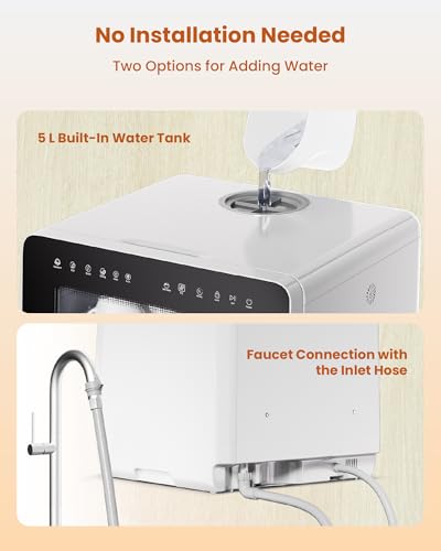 Countertop Dishwasher with Water Softener & Enhanced Energy Efficiency (Black)