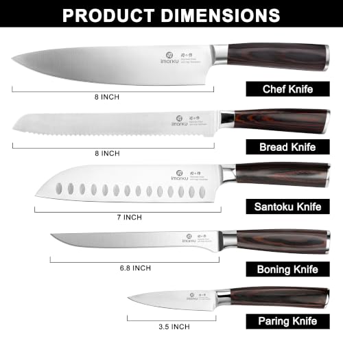 5PCS Kitchen Knife Set (Black Brown)