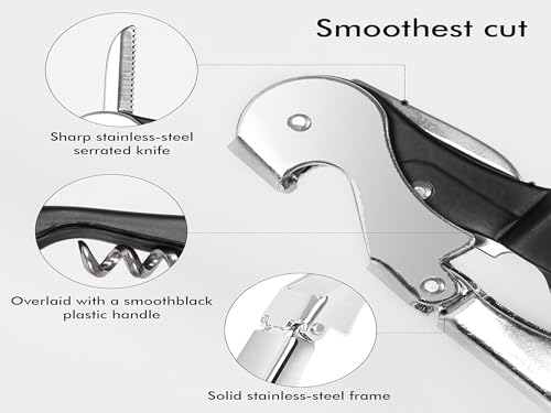 Professional Waiter Corkscrew Wine Openers Set (4 Count)