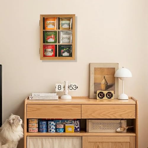 Wood Tea Bag Organizer (Carbonized / 6 Compartments)