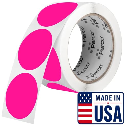 Neon Pink Round Circle Dot Sticker 2 (Neon Pink / 2 Inch)