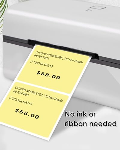 2"x2" Yellow Square Thermal Labels
