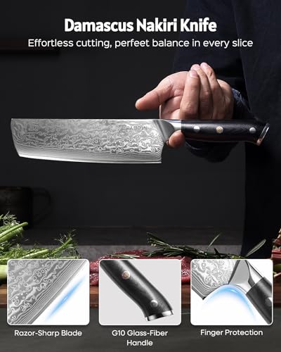 7 Inch Nakiri Knife (Damascus Nakiri Knife)