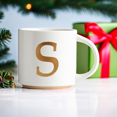 Monogram Ceramic Mugs (gold-S)