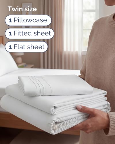 Twin Size 3 Piece Sheet Set (01 - White / Twin)
