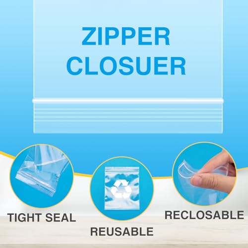 240Pcs 3x3 Clear Plastic Zip Bags (240 Count)