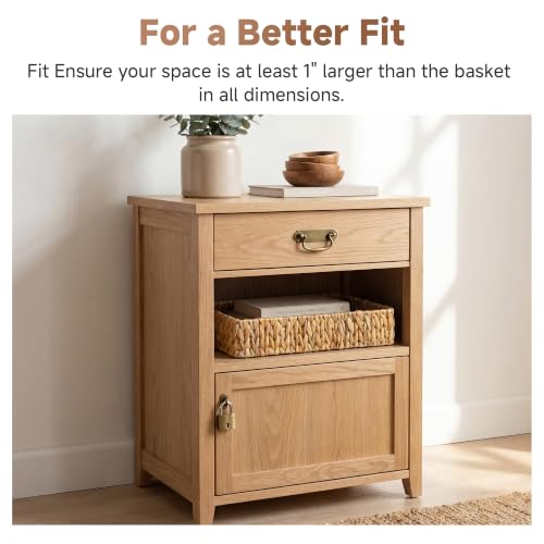 Large Bathroom Baskets (Natural(Water Hyacinth) / 15 ¾"L x 11 ¼"W x 3 ½"H)