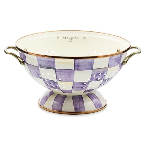 Enamel Colander (Large / Violet Check)