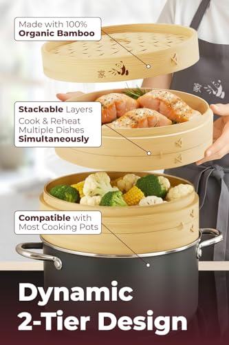 8" Bamboo Steamer Basket