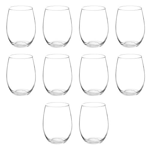 10 ARC Stemless Wine Glasses Set (10 Count)