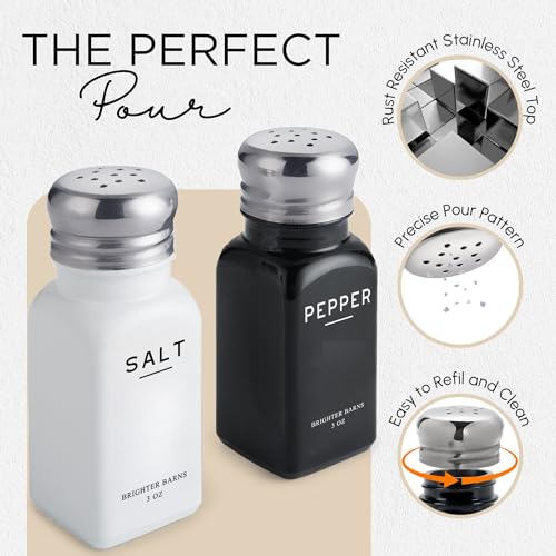 Farmhouse Salt and Pepper Shakers Set by Brighter Barns (Black/White)