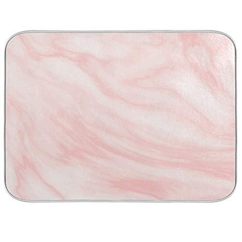 Super Absorbent Dish Drying Mat (Pink Coral Marble / 16" x 18")