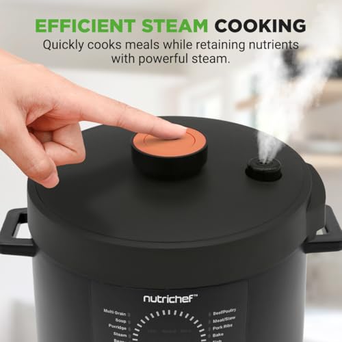 Electric Pressure Cooker 6 Quart Capacity (Black)