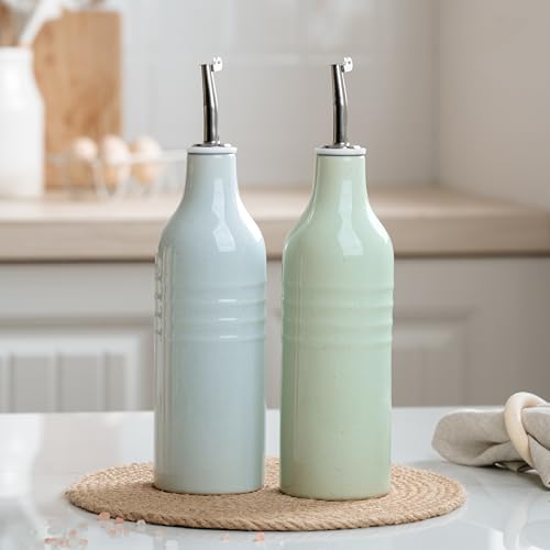 16oz Oil Dispenser Bottle (Light Blue and Light Green / 2 Pieces (Jupiter))
