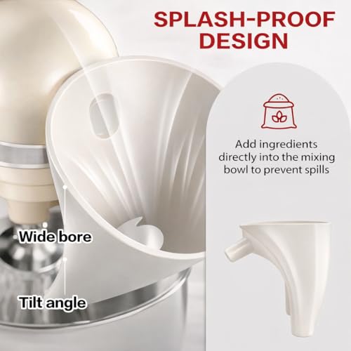 Flour Funnel for Kitchen Aid Mixer (Long-Red)