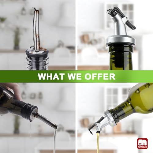 Olive Oil Dispenser Bottle for Kitchen (Green / 17 Ounces-4 Pack)
