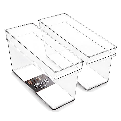 Plastic Storage Bins (2PK DEEP - MEDIUM - 14 x 6 x 8)
