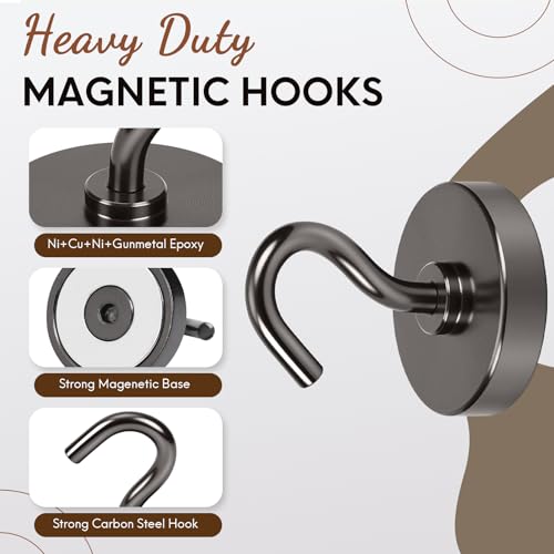 Magnetic Hooks (Gunmetal / 1.02 inches)