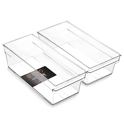 Plastic Storage Bins (2PK MEDIUM - 14 x 6 x 4)