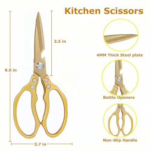 Japanese Gold Kitchen Scissors (All Gold)