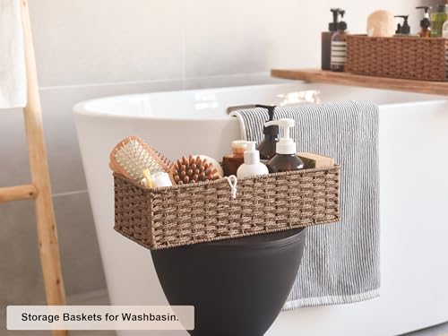 Toilet Tank Basket (Brown / 15 ¾"L x 6 ½"W x 4 ¼"H)