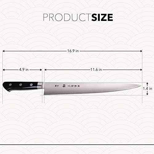 Kagayaki CarboNext Japanese Chef’s Knife, KC-10ES Professional Sujihiki Knife, High Carbon Tool Steel Pro Kitchen Knife with Ergonomic Pakka Wood Handle, 11.8 inch